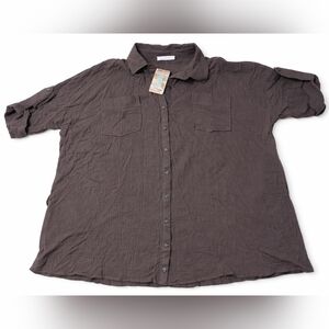 Blake & Gray Gauze Button Shirt Small Oversized Cotton NWT